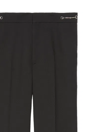 Gucci Women Wool Cropped Trousers In Black