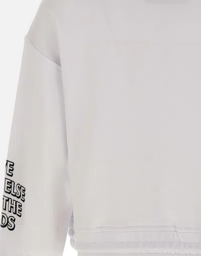 Shop Iceberg White Cotton Sweatshirt With Color Logo Prints