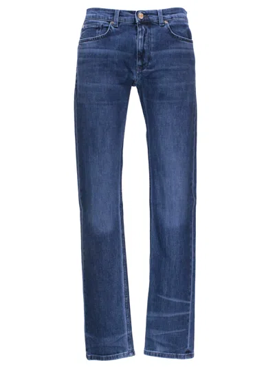 Shop Versace Washed Medium Blue Jean 1013886 Man