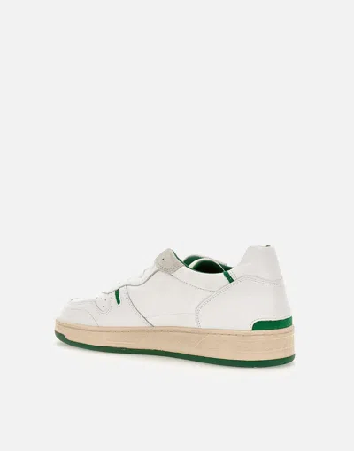 Shop Date D.a.t.e. White And Green Court 2.0 Sneakers In White-green