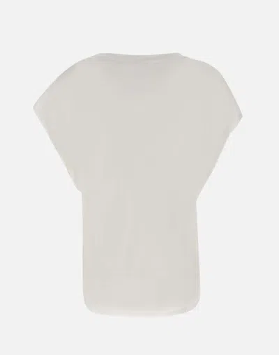 Shop Dondup Ultra Fine Modal T Shirt, White, V Neck, Short Sleeve