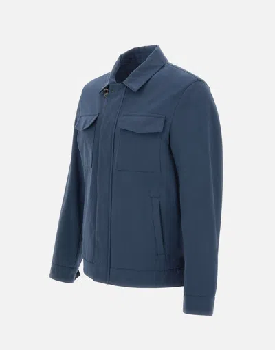 Shop Fay Truck Jacket Vintage Style Blue Cotton Men's Jacket