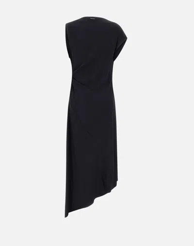 Shop Calvin Klein Stretch Viscose Crêpe Black Midi Dress