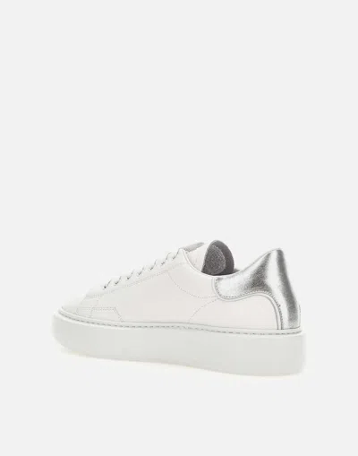 Shop Date D.a.t.e. Sfera Laminated Leather Sneakers White/silver