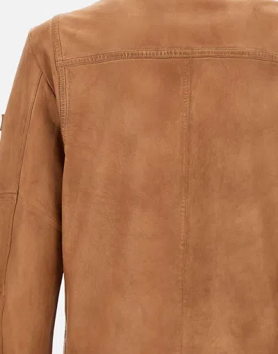Shop Peuterey Saguaro Men's Tan Biker Jacket In Brown
