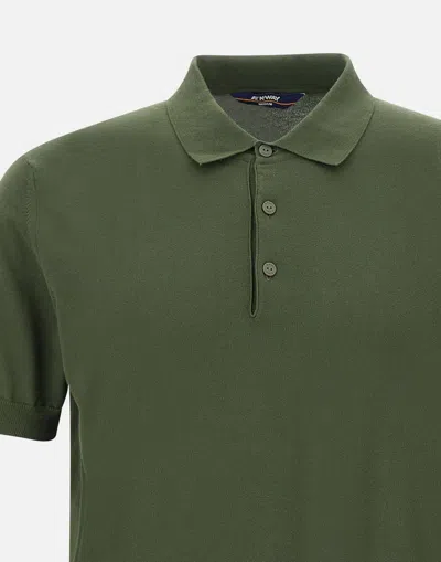 Shop K-way K Way Pleyne Green Cotton Polo Shirt