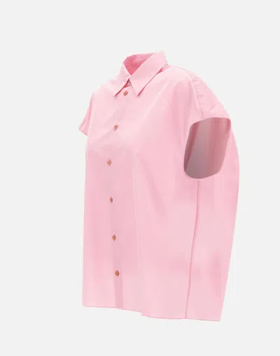 Shop Marni Pink Organic Cotton Poplin Shirt With Wide Armholes