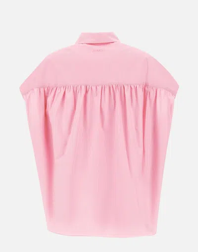 Shop Marni Pink Organic Cotton Poplin Shirt With Wide Armholes