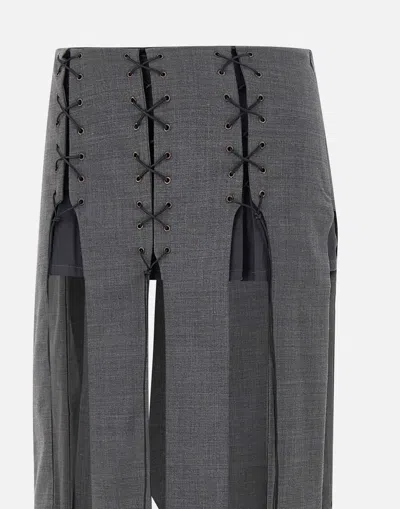 Shop Avavav Pannelly Cotton Blend Long Skirt In Grey In 灰色的
