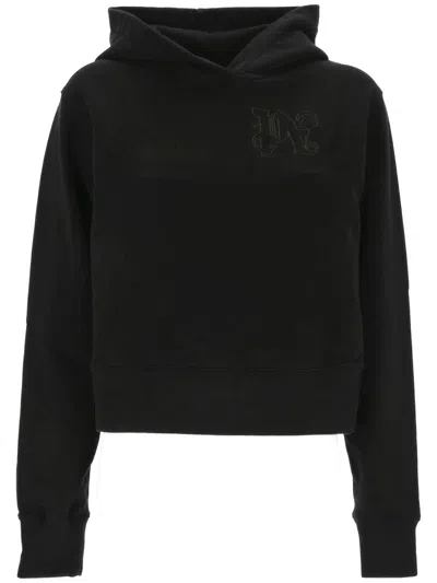 Shop Palm Angels Woman Black Sweater Pwbb069 R24 Fle002 In Black Blac