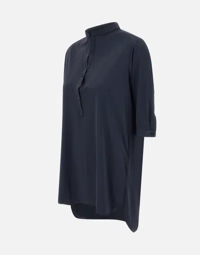 Shop Rrd Oxford Crepe Blouse In Navy Blue