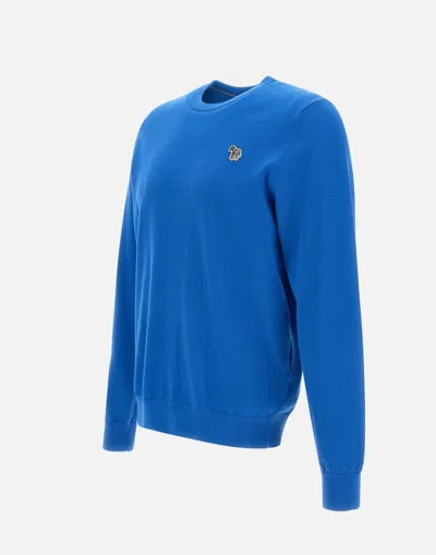 Shop Paul Smith Organic Cotton Blue Sweater