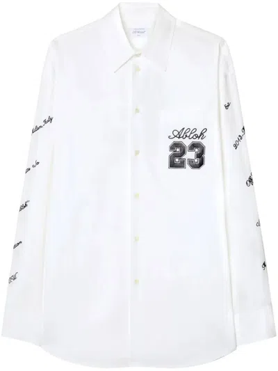 Shop Off-white Off White Omge004 S24 Fab002 White Man Shirt