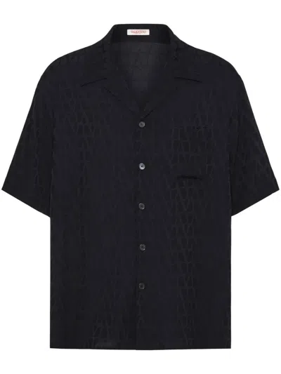 Shop Valentino Man St.toile Iconograph Nero/nero Shirt 4 V3 Aaa90