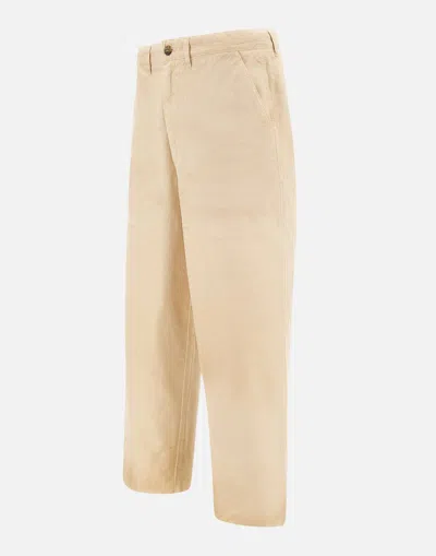 Shop Golden Goose Lorainne Chino Sand Cotton Trousers In Beige