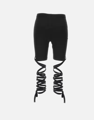 Shop Avavav Lace Up Black Cyclist Shorts