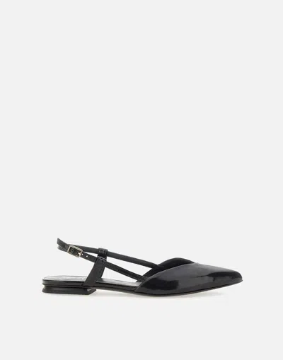 Shop Fabi Harrods Black Leather Slingback Heel