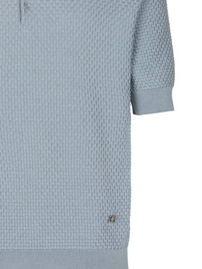 Shop Dolce & Gabbana Gxm72 T Man Celeste Medio T Shirt And Polo