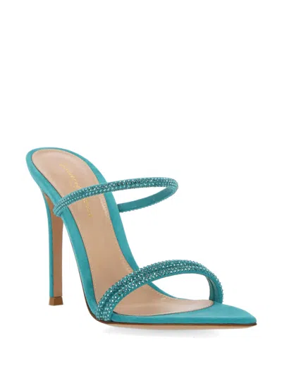 Shop Gianvito Rossi Clear Blue Sandal G1609015 Ric For Woman