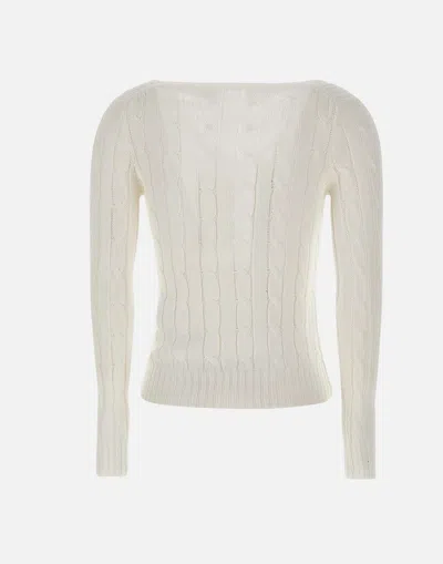 Shop Polo Ralph Lauren Classic Pima Cotton V Neck Sweater White In 白色的