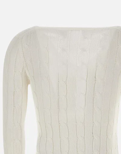Shop Polo Ralph Lauren Classic Pima Cotton V Neck Sweater White In 白色的