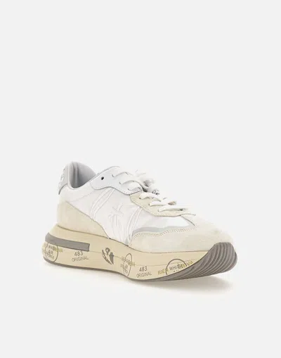 Shop Premiata Cassie 6717 White Retro Style Sneakers