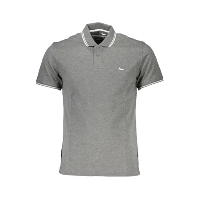 Shop Harmont & Blaine Chic Narrow Fit Short Sleeved Men's Polo In Grey