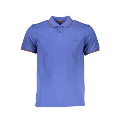 Shop Harmont & Blaine Sleek Summer Polo With Contrast Men's Details In Blue