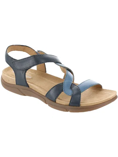 EASY SPIRIT MINNY WOMENS CRISS-CROSS FRONT LEATHER SLINGBACK SANDALS 