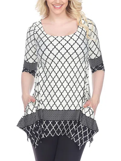 White Mark Womens Printed Polyester Tunic Top In Multi