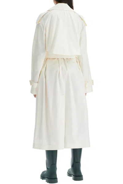 Shop Burberry Silk Trench Coat In Bianco