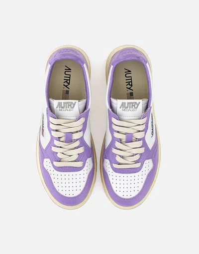 Shop Autry Aulwwb43 Leather White Lilac Sneakers