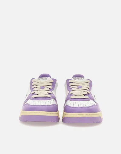 Shop Autry Aulwwb43 Leather White Lilac Sneakers