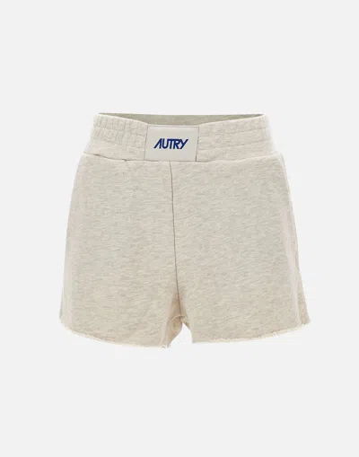 Shop Autry Cotton Shorts Grey Elasticated Waist