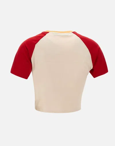 Shop Barrow Cotton T Shirt With Red Flocked Logo