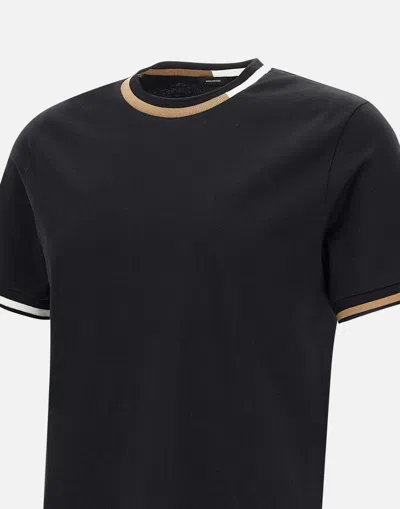 Shop Hugo Boss Boss Thompson Mercerized Cotton T Shirt Black Crew