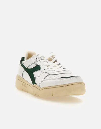 Shop Diadora B.560 Used Leather Sneakers In White