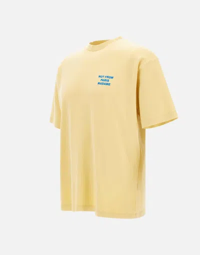 Shop Drôle De Monsieur Drole De Monsieur Le T Shirt Slogan Yellow Cotton T Shirt