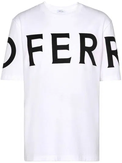 Shop Ferragamo 122303 Man White T Shirt And Polo
