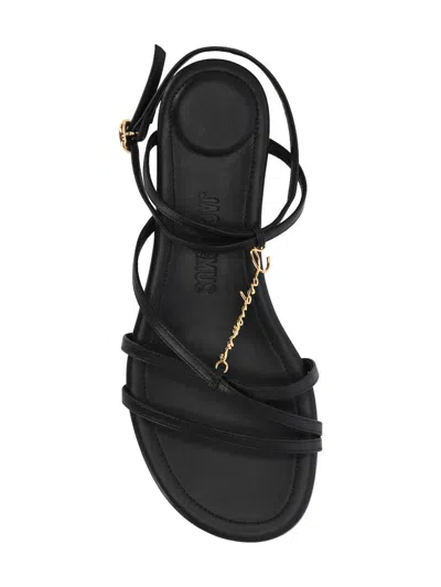 Shop Jacquemus 241 Fo082 Woman Black Sandal