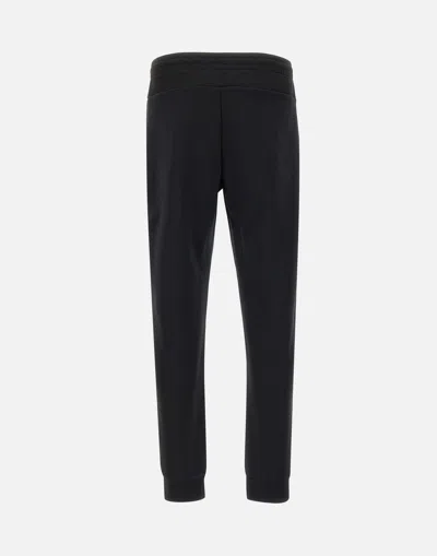 Shop Lacoste Black Cotton Blend Jogger Pants With Zip Pockets