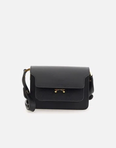 Shop Marni Black Trunk Leather Handbag