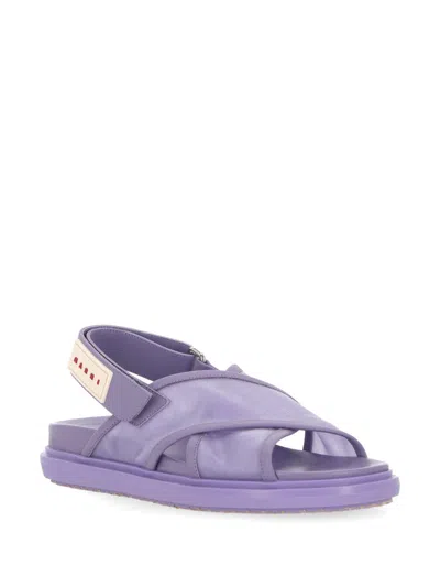 Shop Marni Woman Violet Flat Shoe  Fbms016401