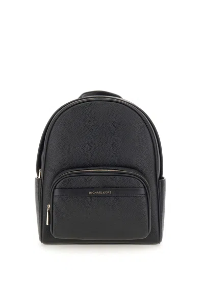 Shop Michael Kors Black Leather Backpack With Gold Accents