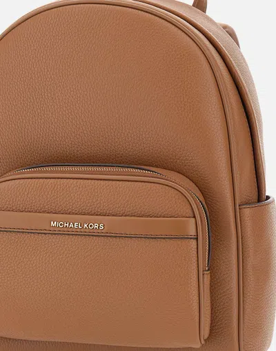 Shop Michael Kors Tumbled Effect Leather Backpack With Gold Accents