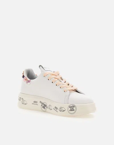 Shop Premiata Belle6709 Leather White Sneakers