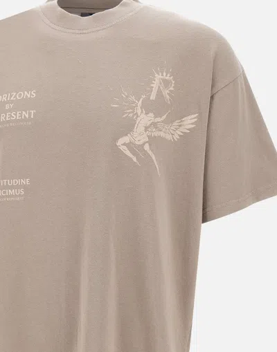 Shop Represent Icarus Taupe Men's Cotton Logo T Shirt