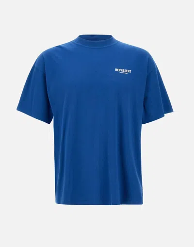 Shop Represent Owners Club Cotton T Shirt In Blue