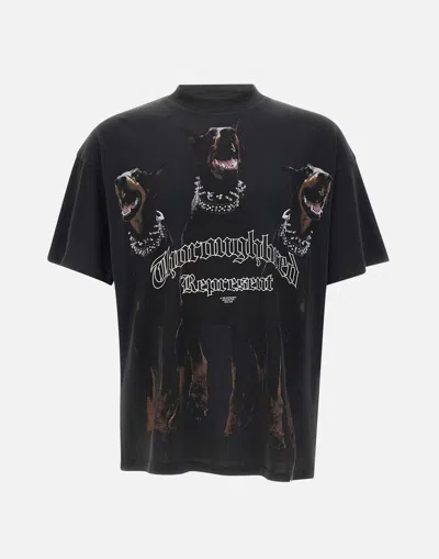 Shop Represent Thoroughbred Black Cotton T Shirt Oversized Fit