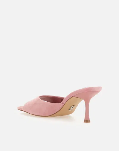 Shop Steve Madden Adysin Pink Suede Square Band Sandals With 8cm Heel